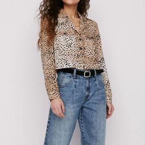 Pistola animal print button down top